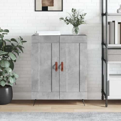 Vidaxl Buffet Gris Béton 69,5x34x90 Cm Bois D'ingénierie