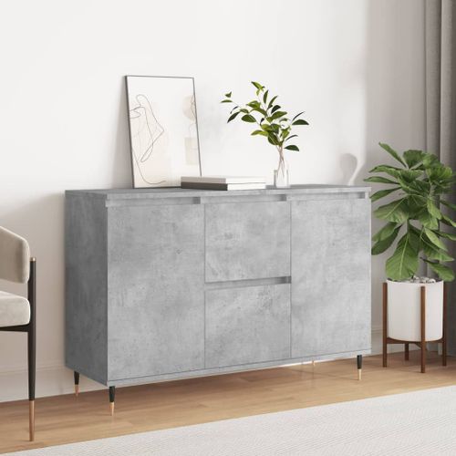 Vidaxl Buffet Gris Béton 104x35x70 Cm Bois D'ingénierie