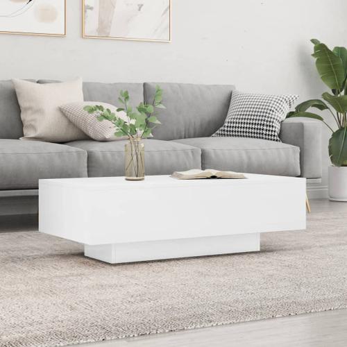 Vidaxl Table Basse Blanc Brillant 100x49,5x31 Cm Bois D'ingénierie