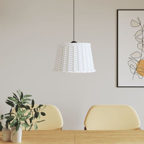 Vidaxl Abat-Jour De Plafonnier Blanc Ø40x26 Cm Osier