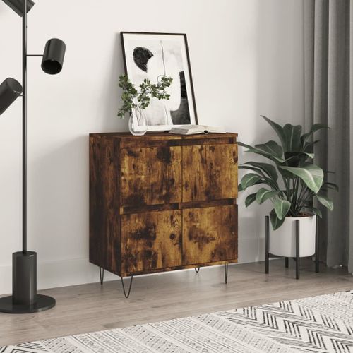 Vidaxl Buffet Chêne Fumé 60x35x70 Cm Bois D'ingénierie