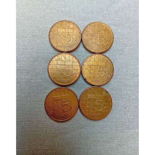 Lot De 6 Pieces 5 Gulden Pays Bas
