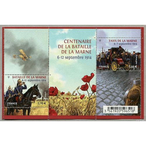 Centenaire De La Bataille De La Marne Taxis Et Bataille Feuillet 4899 Année 2014 N° 4899 4900 Yvert Et Tellier Luxe