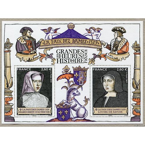 Les Grandes Heures De L'histoire De France (8) Marguerite D'autriche Et Louise De Savoie Feuillet 5357 Année 2019 N° 5357 5358 Yvert Et Tellier Luxe