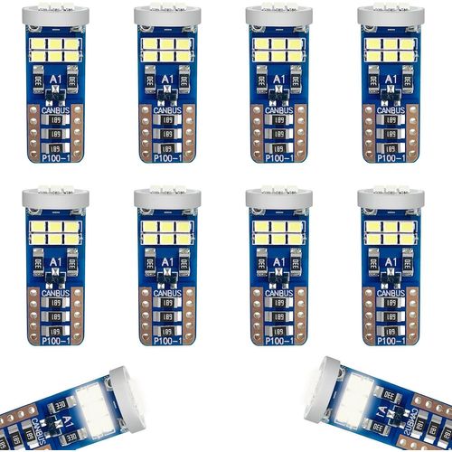 10 Pieces Ampoules T10 W5w Led,6500k(Blanc)-Canbus Sans Erreur,Haute Puissance,Longue Durée De Vie Pour Voiture Intérieur Lumière Dôme Porte Plafonnier Position Feux De Pla