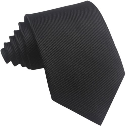 Cravate Épaisse Pour Homme-Cravate De Fête-Rayée-Tissage Classique-Cravate De Mariage-Longue Cravate-Noire