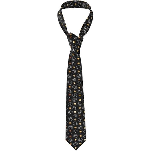 Cravate Classique En Soie À Carreaux Pour Homme Motif Empreintes De Pattes De Chien 8 Cm