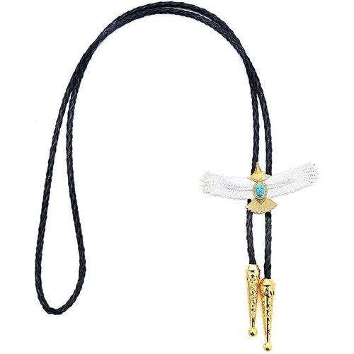 Cravate Bolo Pour Hommes Et Femmes,Cravate Unisexe En Cuir Fait À La Main Avec Pendentif Aigle Volant,Accessoires De Costume