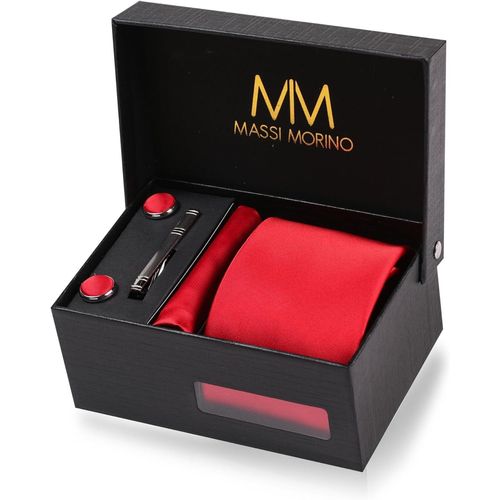 Cravate Homme-Avec Mouchoirs De Poche,Boutons De Manchette Et Pinces À Cravates | Coffret Cadeau | Accessoires De Fete De Mariage