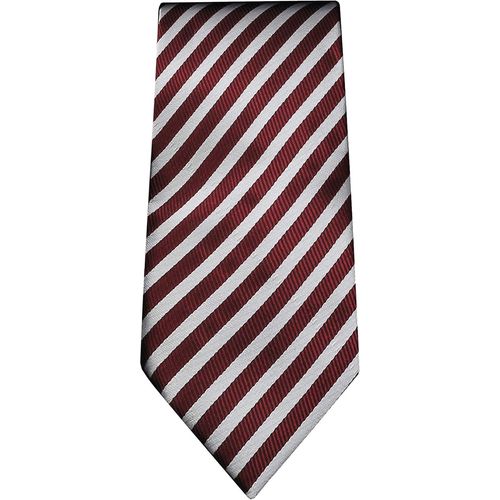 Lot De 3 Cravates À Rayures Pour Homme-Pour Mariage,Bal De Promo,Cadeau-Avec Cravate,Boutons De Manchette Et Mouchoir-Style Décontracté,Blanc Rouge 2.,Taille Unique
