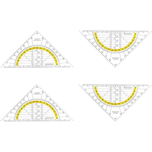 4 Pièces Equerre De Géométrie Hypoténuse 160 Cm En Plexiglassans Facette Très Flexible Difficile À Casser(A)