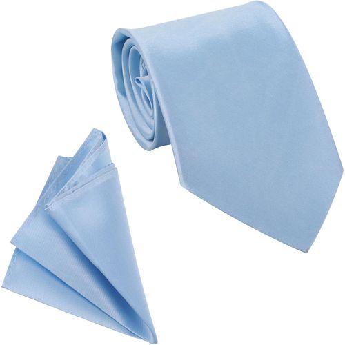 Ensemble Cravate Et Mouchoir De Poche Pour Homme En Satin Classique De Qualité Supérieure-Couleur Unie-Pour Fête De Mariage,Travail Formel-8 Cm