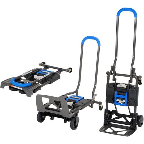 Chariot Charge 135Kg Multi-Position Pliant Transport Diable(Bleu)