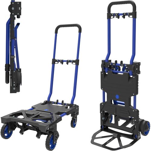 Handimoova Chariot Pour Charge 135 Kg Et Diable 2-En-1 Pour Charge 70 Kg À Plateforme Pliable,Transformable En Quelques Secondes
