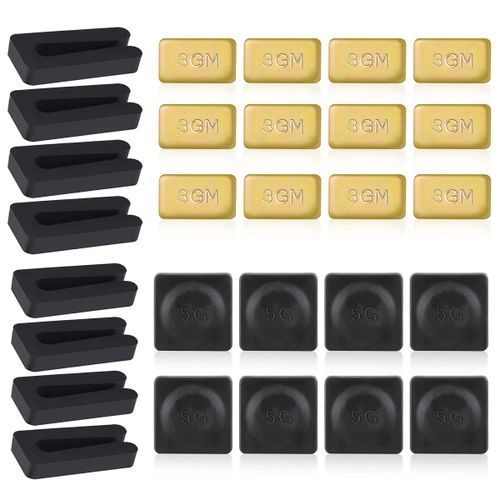 8 Ensembles De Kit D'équilibrage De Pale De Ventilateur De Plafond Comprenant Un Poids En Métal Auto-Adhésif Doré 3g, Un Poids En Métal Auto-Adhésif Noir 5g