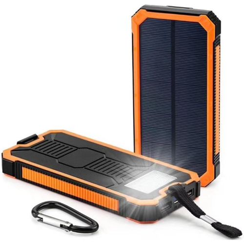Chargeur De Téléphone Solaire Portable 20000mah Avec Deux Ports Usb Et Lumière Led