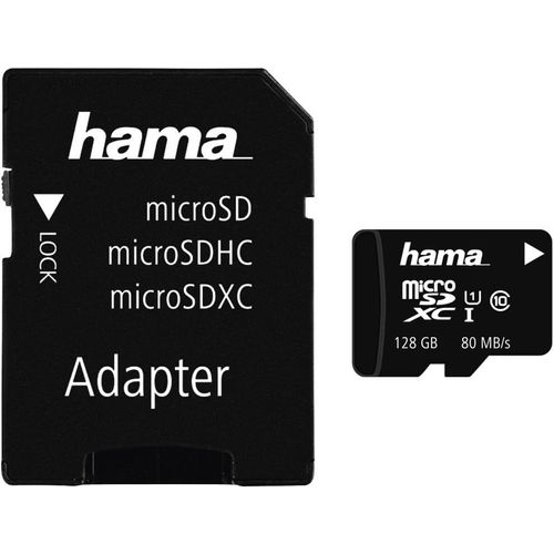 Carte Micro Sdxc Classe 10 - Micro Sd 128 Go, Vitesse Jusqu'À 80 Mo/S, Carte Mémoire Compatible Uhs-I, Avec Adaptateur Sd, Pour Ordinateur/Appareil Photo/Smartphone - Noir