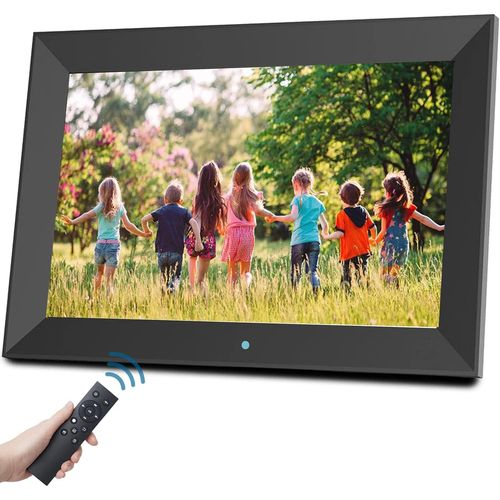 Cadre Photo Numérique Électronique De 10,1 Pouces, Écran Ips Complet 1024 X 600 Avec Lecteur Vidéo 1080P De Musique Photo, Calendrier, Réveil, Montage Mural Avec Télécommande Black