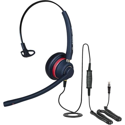 Casque Yealink Sip T-58A, T58V, T53, T53W, T54S & T54W Voip + Câble Rj9 Gratuit - Qd002 (A) + Ear510