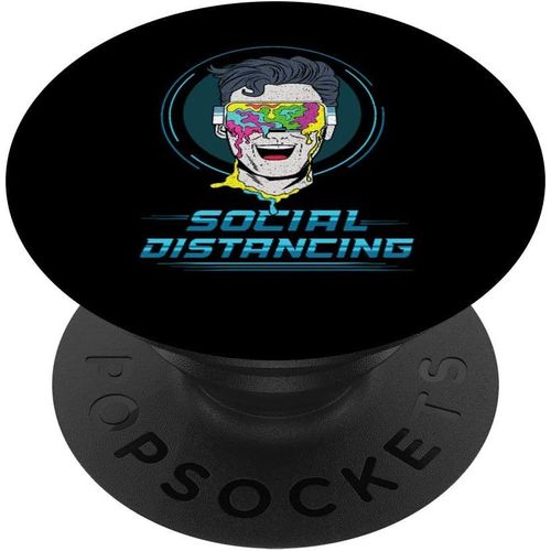 Réalité Virtuelle Vr Gaming Social Distancing Meme Popsockets Popgrip - Support Et Grip Pour Smartphone/Tablette Avec Un Top Interchangeable