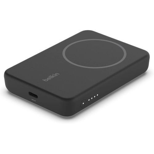 Batterie Externe Sans Fil Magnétique 5000mah, Chargeur Portable Compatible Magsafe Et Charge Pass-Through, Sortie 7,5w, Entrée 10w Et Béquille, Compatible Avec Les Iphone 15, 14, 13, 12, Noir