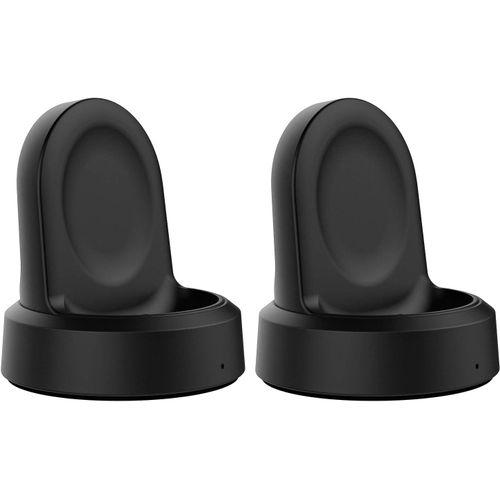 Station De Charge Compatible Avec Samsung Galaxy Watch 42mm / 46mm, (Lot De 2) Support De Chargement Sans Fil Portable Magnétique Chargeur De Remplacement Chargeur De Montre Avec Câble Usb - Noir