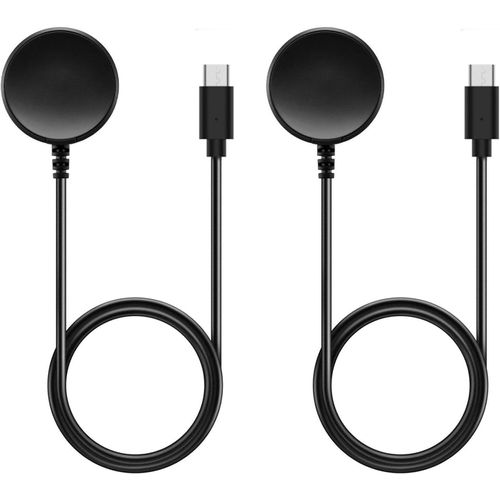 Lot De 2 Câbles De Charge Pour Montre Connectée Galaxy Watch 6 Classic/5/5 Pro/4/4 Classic/3/Active 2/1, Station De Charge Inductive Avec Câble De Charge Usb-C De 100 Cm, Chargeur De Montre Sans Fil,
