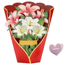 Cartes Pop-Up En Papier, Bouquet De Fleurs De Lys Cartes De V¿Ux Pop-Up ...