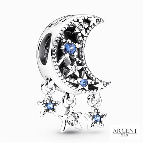 Attrape Rêve Étoile Lune - Legaole Charme Étoile Lune Pour Charms Breloque Bracelets Et Collier Femme Argent 925