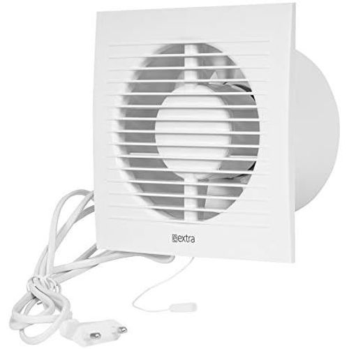 Extracteur d'air silencieux 100 mm, 12 W, avec clapet anti-retour, ultra fin, pour fenêtre et mur, pour cuisine, salle de bain, véranda, garage