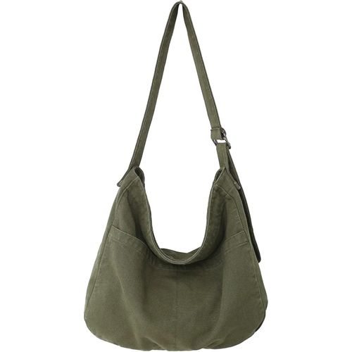 Un Xe String Bag Oxford Sac À Bandoulière Simple Pour Femme Shopping Bag Quotidien/Bureau/École/Voyage Sac En Tissu De Mode (Vert Foncé)[X262]