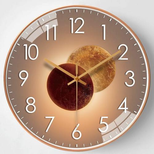 Kcbbe 30cm Horloge Murale Design Moderne Silencieuse, Horloge Murale Mute Silencieuse Pendule Murale pour La Chambre Cuisine Salon, Horloge Murale Digitale pour Bureau et Cafétéria - Or Rose