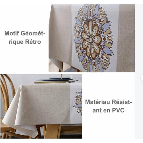 Nappe Rectangulaire Anti Tache Nappe Plastique Toile Cirée