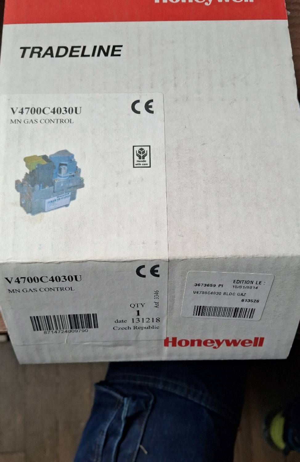 Vanne gaz honeywell chaudière gaz