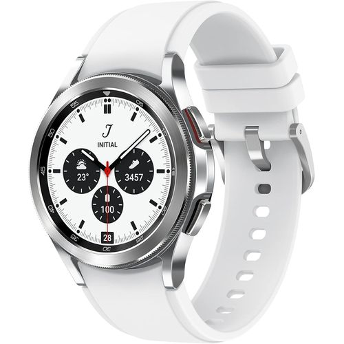 Galaxy Watch4 Classic Round Lte Smartwatch Wear Os Lunette Rotative Montre Fitness Tracker Fitness Tracker 42 Mm Argenté