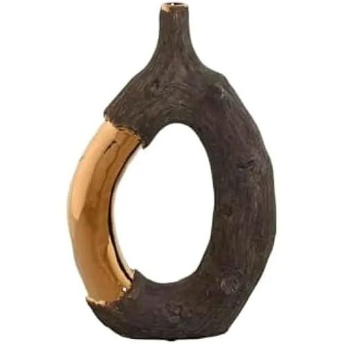 Vase - HOME ESPRIT - Marron doré en grès - Moderne - 20 x 8 x 31 cm - Multicolore