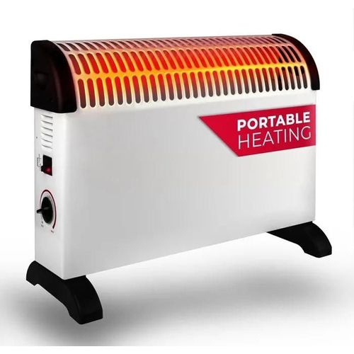 Alpina Chauffage Électrique Et Ventilateur 1500W Avec Minuterie, Télécommande, Oscillation, Fonction De Refroidissement - 18x18x37 Cm, Blanc