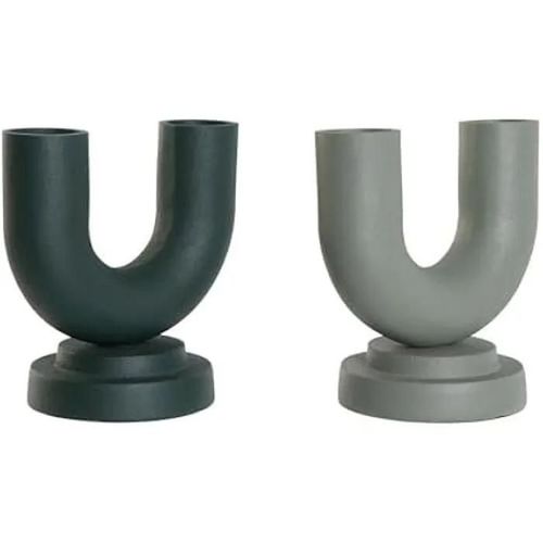 Vases décoratifs - HOME ESPRIT - Lot de 2 - Aluminium - Multicolore - 18 x 13 x 19 cm