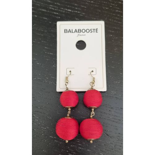 Paire De Boucles D'oreilles Boules Rouges