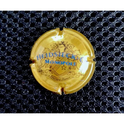 Capsule Champagne Heidsieck Co Monopole Epernay France Lettres Bleues Sur Fond Or