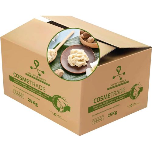 Beurre De Karité 100% Pur Et Naturel - Non Raffiné 25 Kg - Grade A - Avec Certificat D'analyses, Extraction Par Pression À Froid 