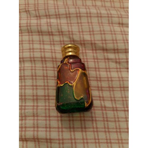 Petit Flacon De Parfum Vide Coloré Vintage Années 70.