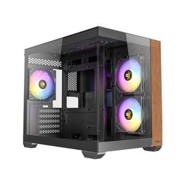 ANTEC Boitier Mini Tour Micro-ATX CX600M Wood RGB avec panneaux vitrés (Noir)