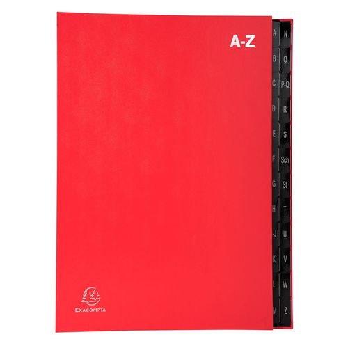 Exacompta Trieur Ordonator A-Z 24 Comp. Rouge