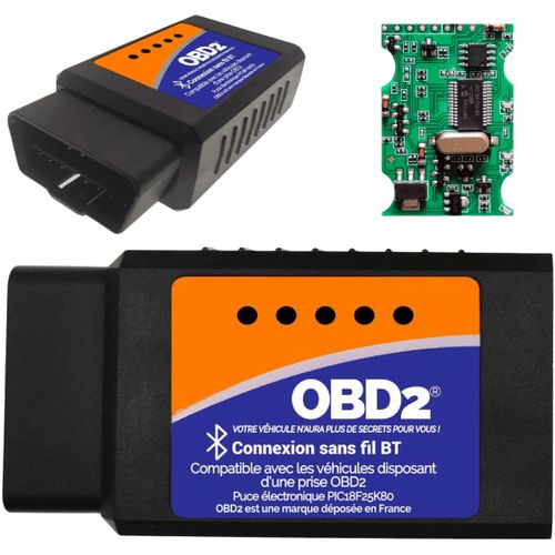 Valise De Diagnostic Obd2 Elm327 Bluetooth 4.0 Compatible Iphone Android ¿ V1.5 Pic 18f25k80 ¿ Lit Et Efface Le Voyant Moteur