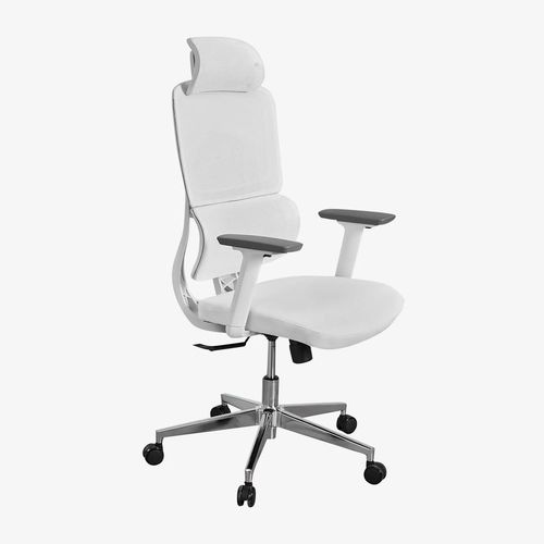 Chaise De Bureau Avec Roulettes Et Accoudoirs Vignes Blanc