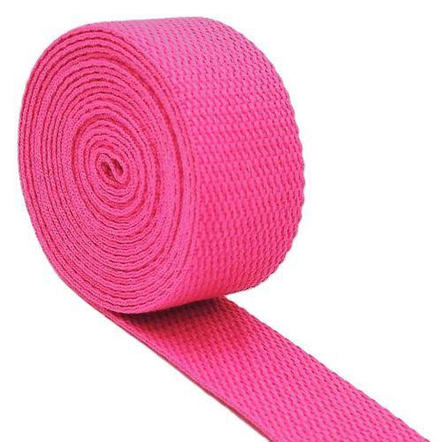 AnseTendance - 32mm x 10 mètres de sangle de sac en coton pour sacs à main à dos sac banane anse bandoulière bag straps créations sacs fait main couture de vêtements artisanat couleur : Fuchsia