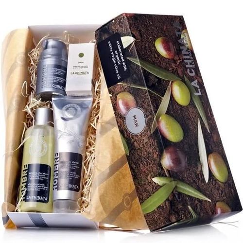 Coffret Cadeau Homme - La Chinata - Small - Baume Après-Rasage - Gel Anti-Fatigue - Crème À Raser Multicolore