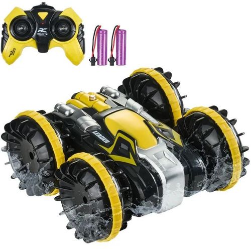 Voiture Télécommandée Amphibie-Vevor-2,4 Ghz 12 Km/H-Voiture Rc Étanche 4wd Tout-Terrain Pour Enfants-Jaune