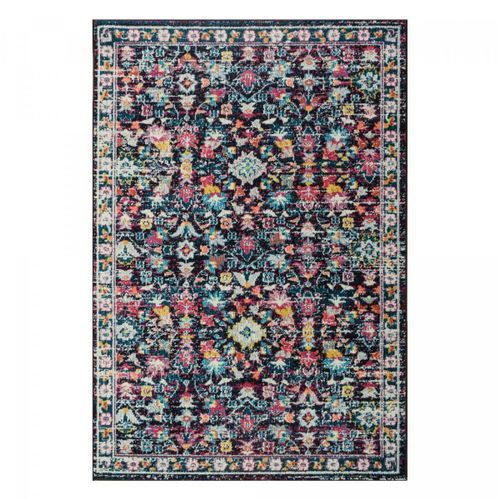 Tapis Orient 160x230 Rectangle Bleu Et Bleu Foncé Tissé Motif Classique Olha